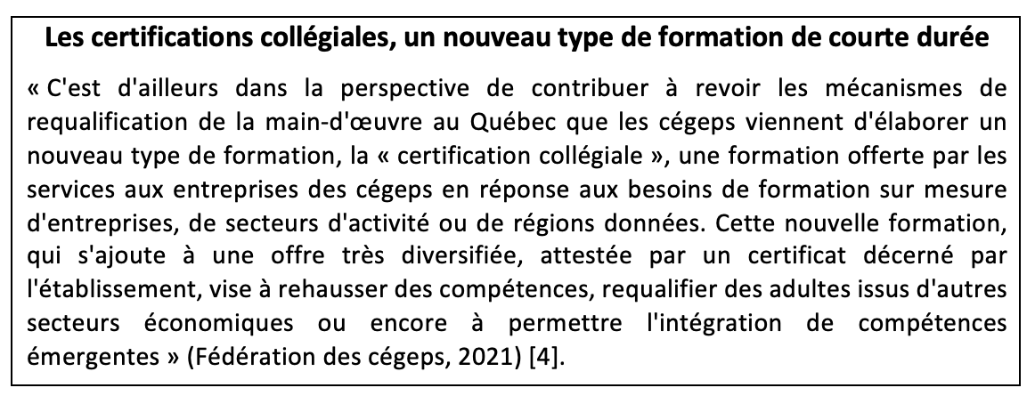 Définition de certification collégiale