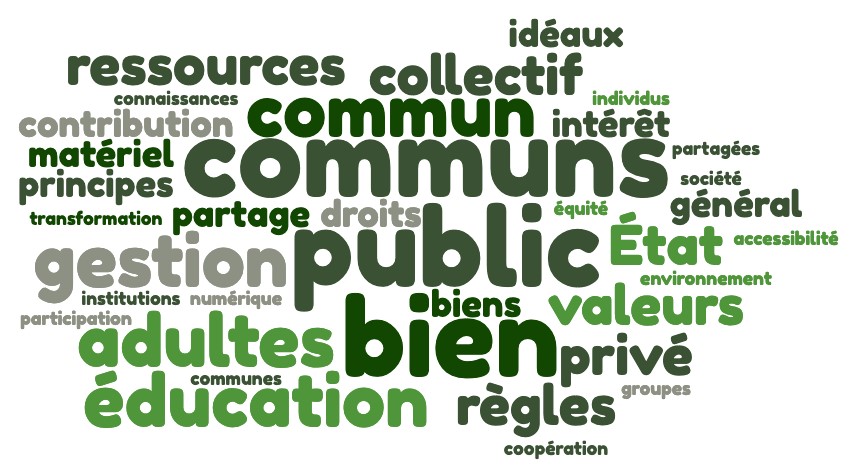 Bien public et bien commun, nuage de mots